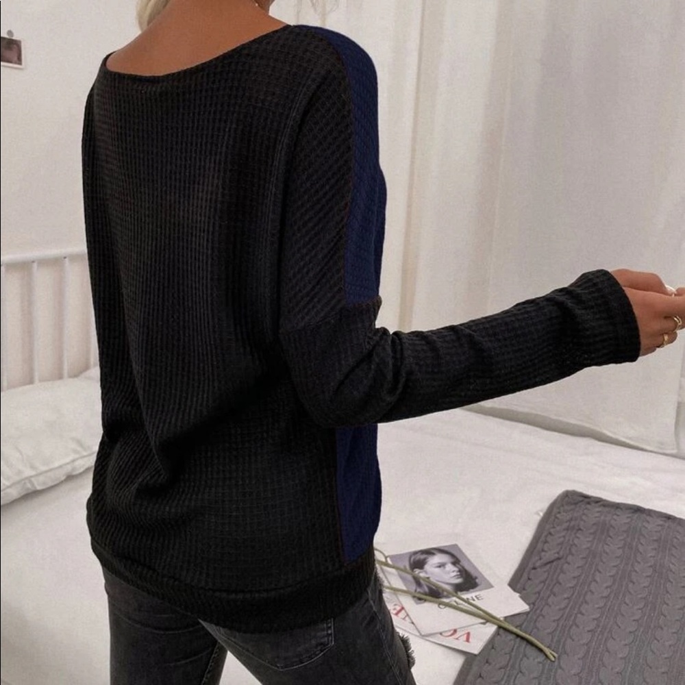 Color block waffle knit tee - Picture 5 of 6